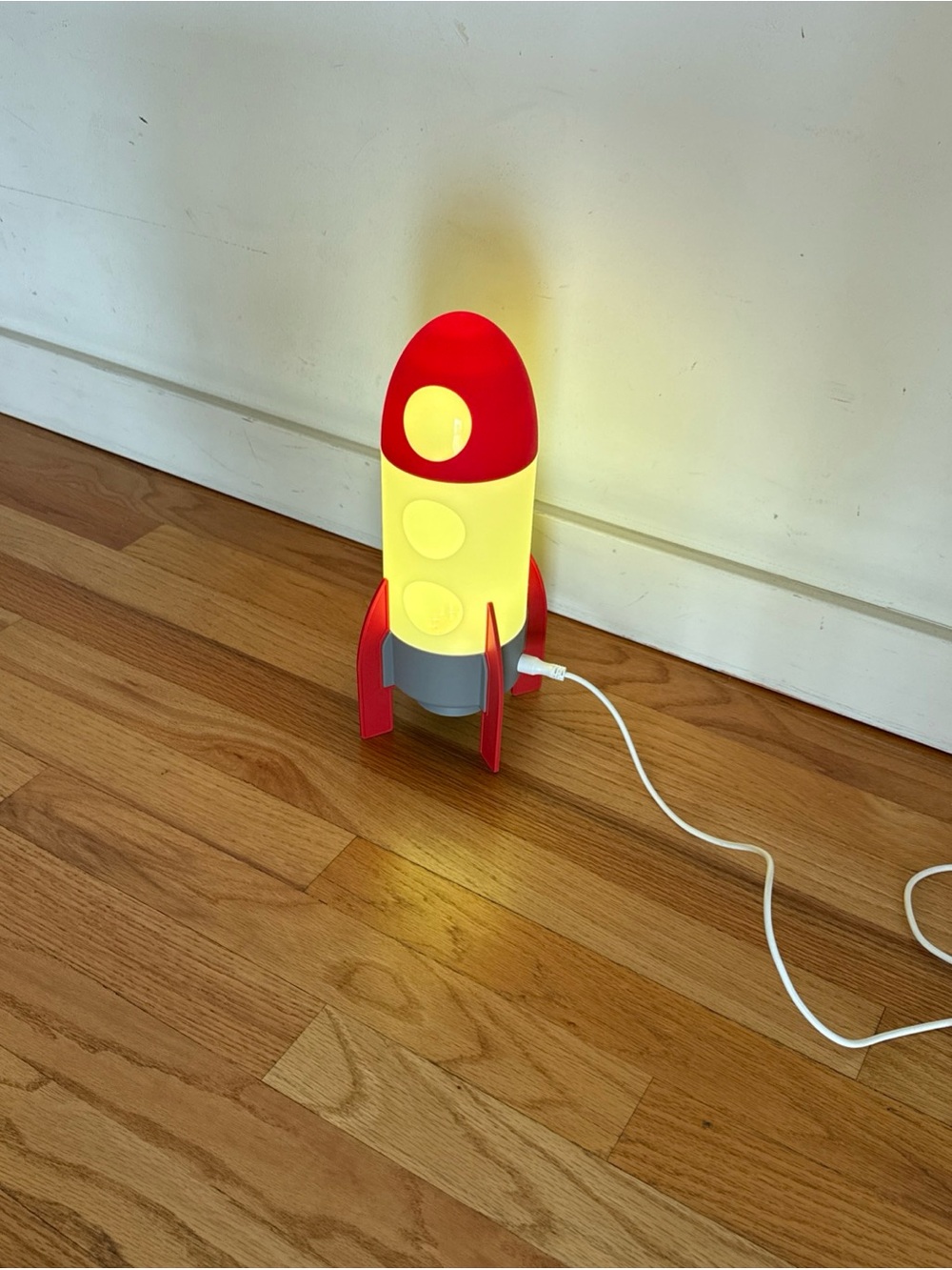 IKEA Red and White Rocket Night Lamp - Picture 5 of 10